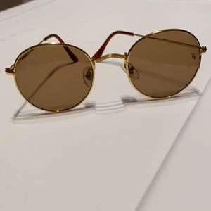Ray-Ban Sunglasses gold frame retro circle lenses